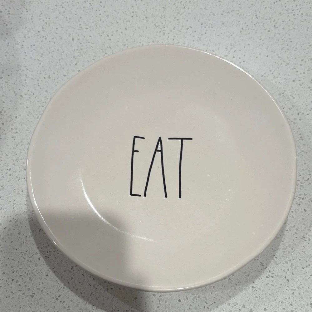 Rae Dunn Cream 'EAT' Plate